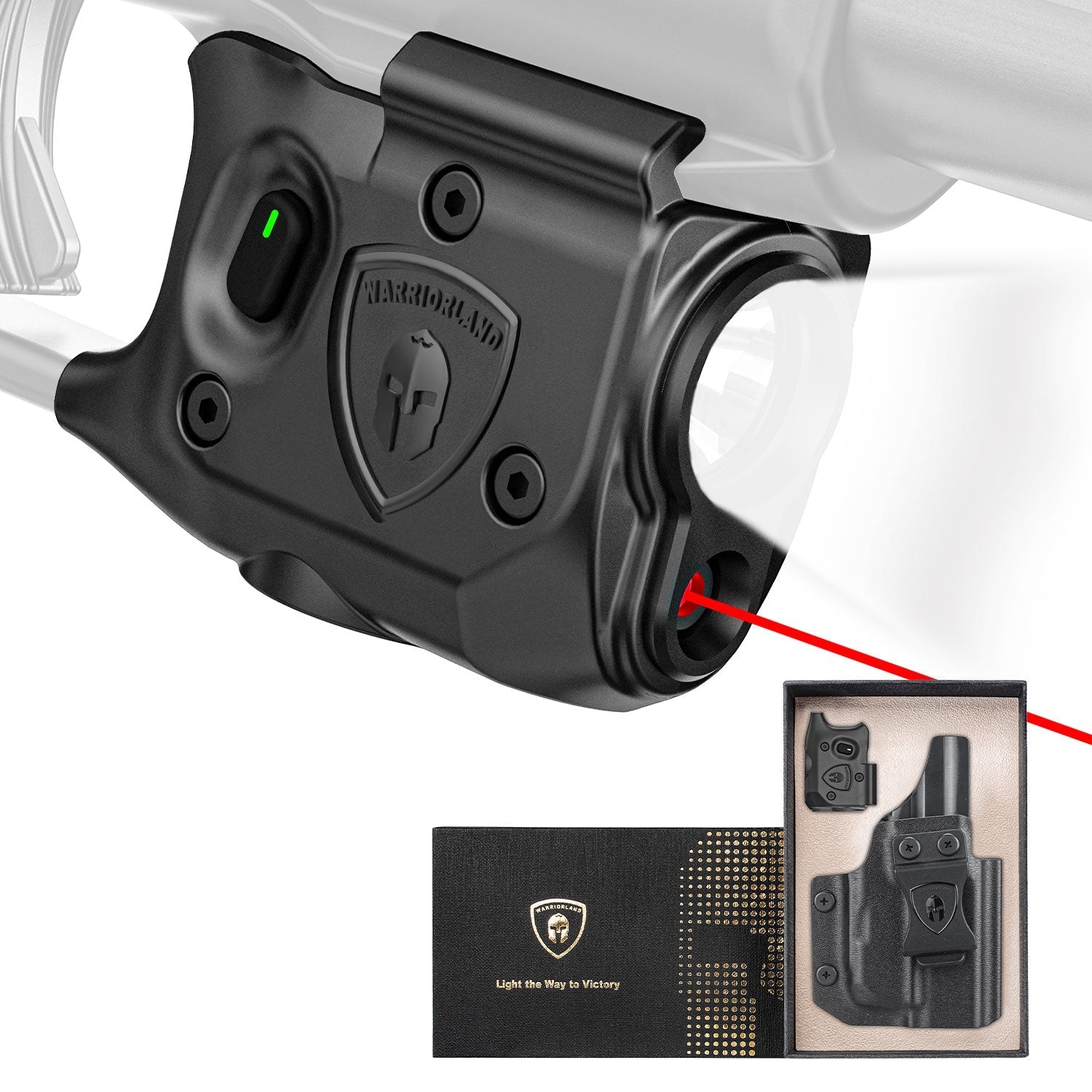 WARRIORLAND Pistol Light Laser Combo for Glock 43X MOS - 150 Lumen Tactical Flashlight & Green/Red Laser Sight，SLL-100 - WARRIORLAND