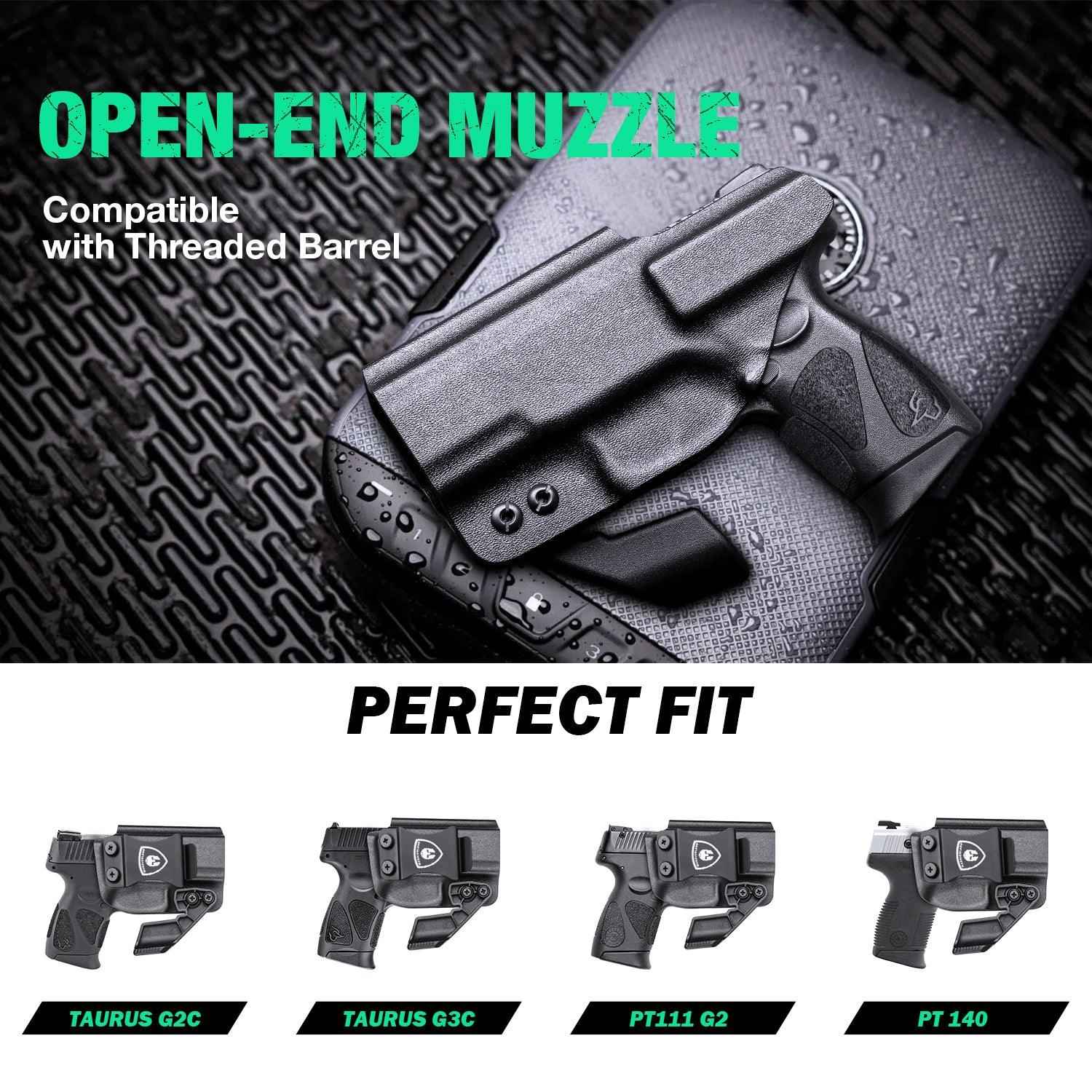 1.75 Inch Metal Clip IWB Kydex Holsters with Optics Ready & Claw for Taurus G2C/G3C  | Right Hand