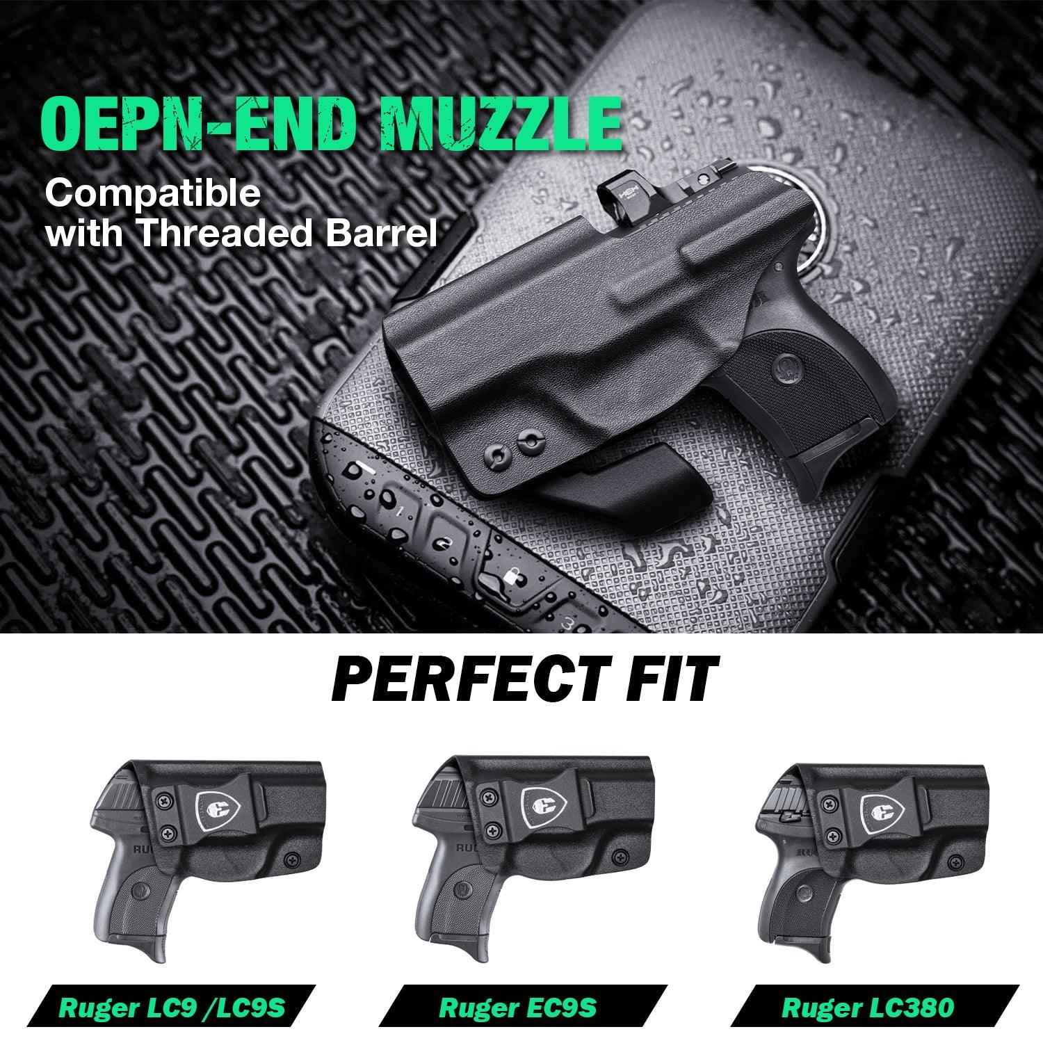 LC9 LC9S EC9S LC380 Ruger with Optics Cut Red Dot Inside Waistband Holster with Claw Trigger Guard Holsters for Fat Guys | WARRIORLAND