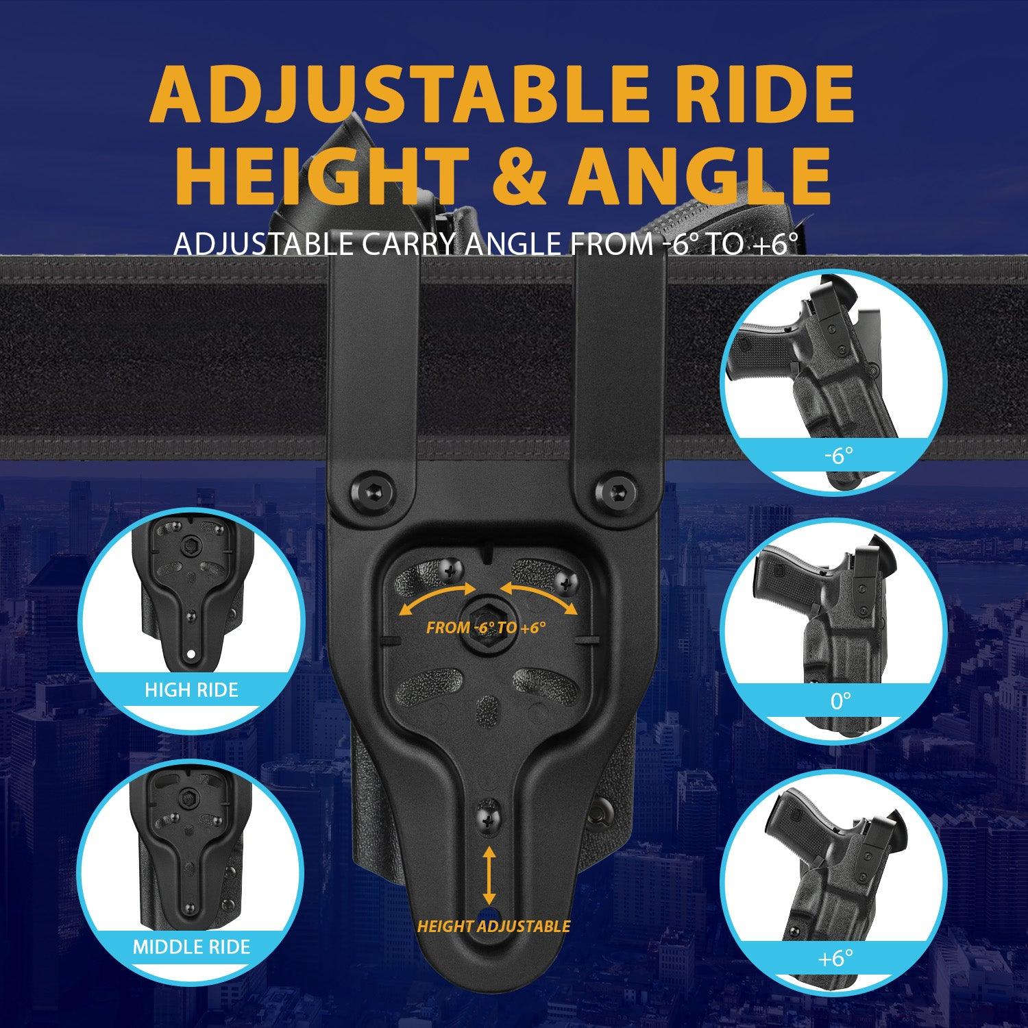 P320 Holster Level II Retention w/Hook Guard & Rotating Hood: Sig Sauer P320 Full Size/Compact/ P320 M17/P320 M18/P320 X Carry/P320 XFM/P320 AXG Combat/P320 X Five, Adj. Retention & Ride Height, Right|WARRIORLAND - WARRIORLAND