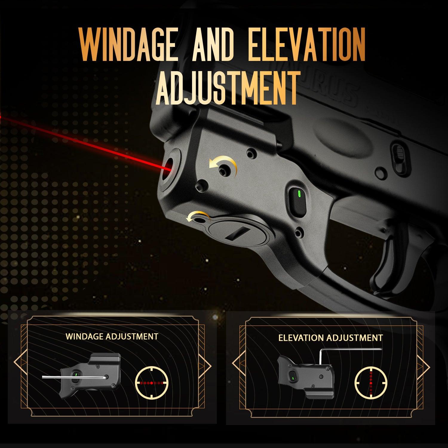 WARRIORLAND Red Laser Sight Tailored Fit Taurus G2C /G3C / PT111 Millennium G2 / PT140/Taurus G3, Ultra Compact G2C Beam Sight, Gun Sight with Ambidextrous On/Off Switch & Power Indicator, WLS-101 - WARRIORLAND