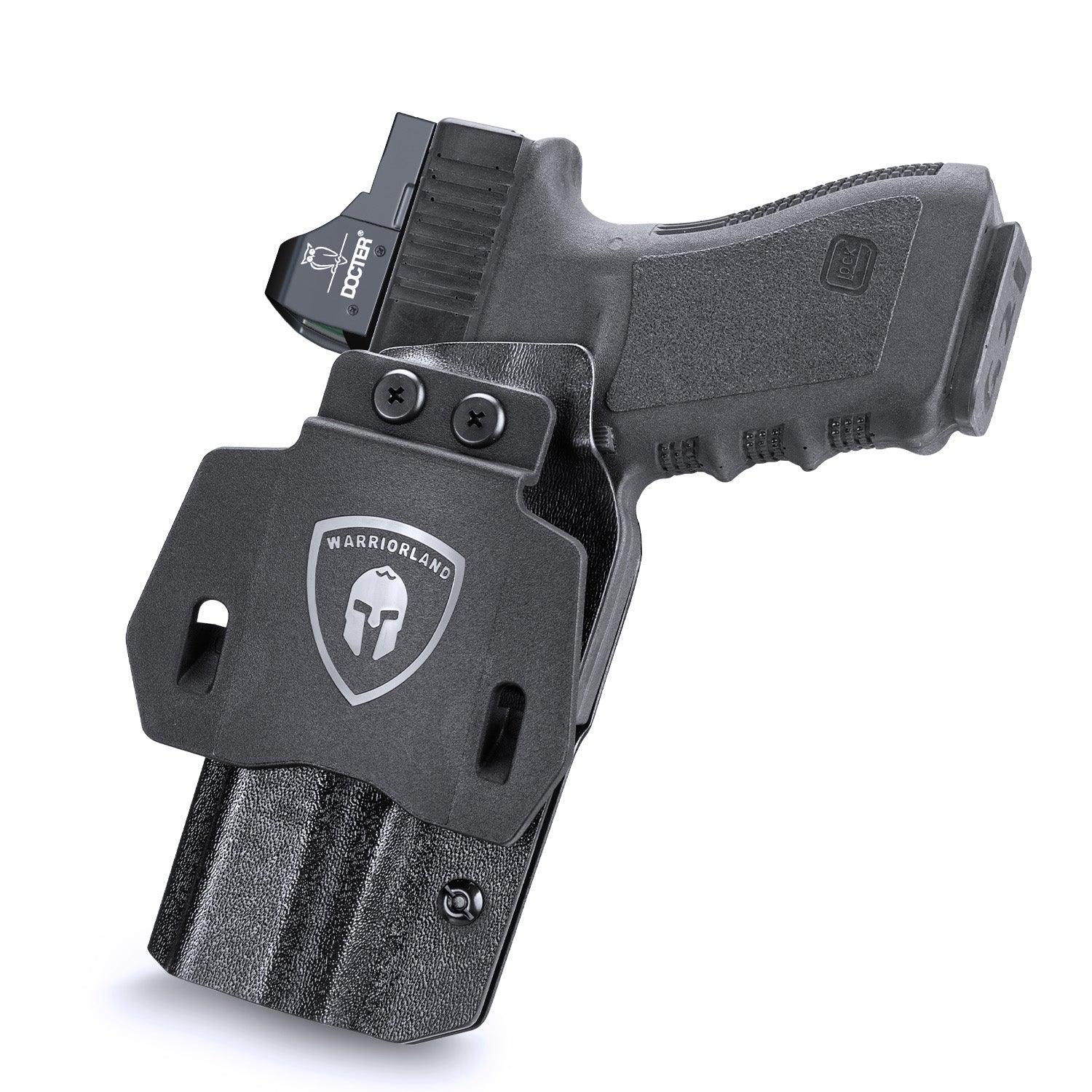 WARRIORLAND Compatible with Glock 20 21 22 Holster OWB Kydex Holster Optics Cut: G21 / G20 (Gen 3 4 5) & G22 Gen 5, Outside Waistband Open Carry G21 Holster with 1.75 Inch Paddle, Adj. Retention - WARRIORLAND