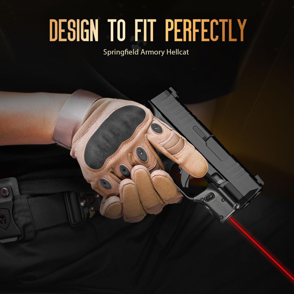 WARRIORLAND Red Laser Sight Fit Springfield Armory Hellcat (Not Fit Hellcat Pro), First Red Beam Sight with Power Indicator, Trigger Laser with Ambidextrous On/Off Switch, WLS-118 - WARRIORLAND