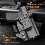 WARRIORLAND Kydex Holster, Fits Glock 43 / 43X / 43X MOS, IWB Carry, Adj. Retention, with Claw & Right-Hand - WARRIORLAND