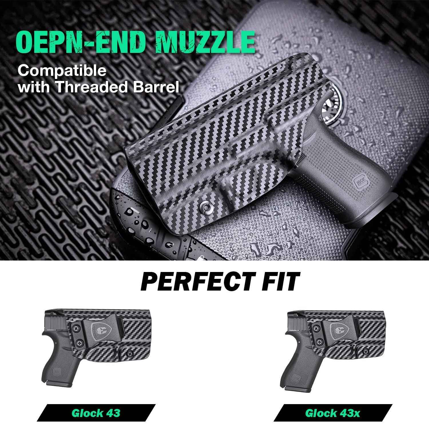 IWB Holster for Glock 43 43x - Carbon Fiber Kydex | WARRIORLAND