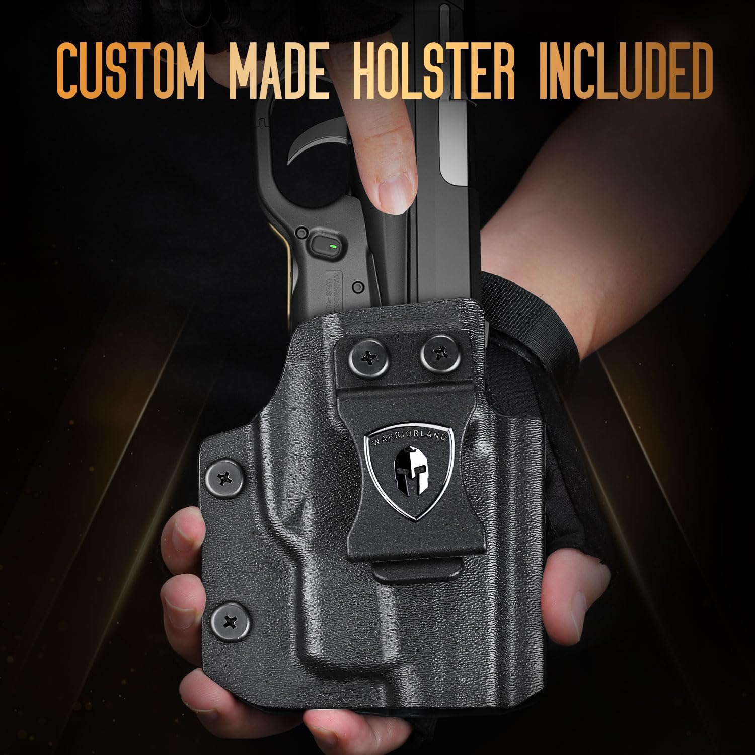 WARRIORLAND Kydex Holster for Gun with Laser Light Combo Fit for SCCY CPX1/CPX2 9mm Gen 1-2 Pistol, WLS-107 Laser Beam Sight with Power Indicator & Concealed Carry IWB Right-Hand Holster - WARRIORLAND