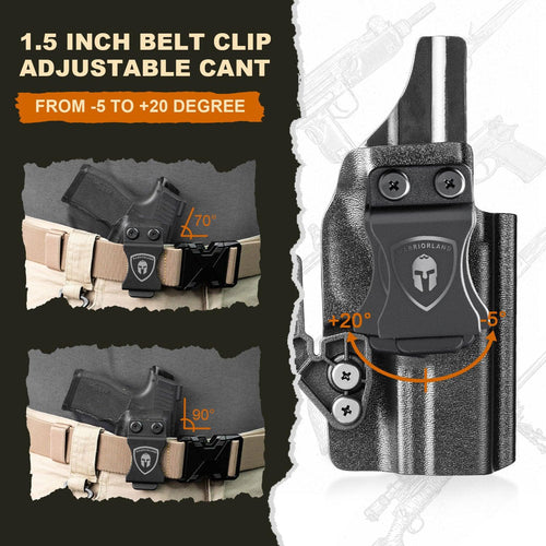 G23 Holster IWB Kydex Holster w/Claw & Optics Cut: G23 Gen 1-5 Pistol, Inside Waistband Appendix Carry G23 Gen 5 Holster, Adj. Retention & Cant, Right Hand|WARRIORLAND - WARRIORLAND
