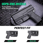 IWB Kydex Glock 43 Holster with Adjustable Ride Height and Metal Belt Clip | WARRIORLAND