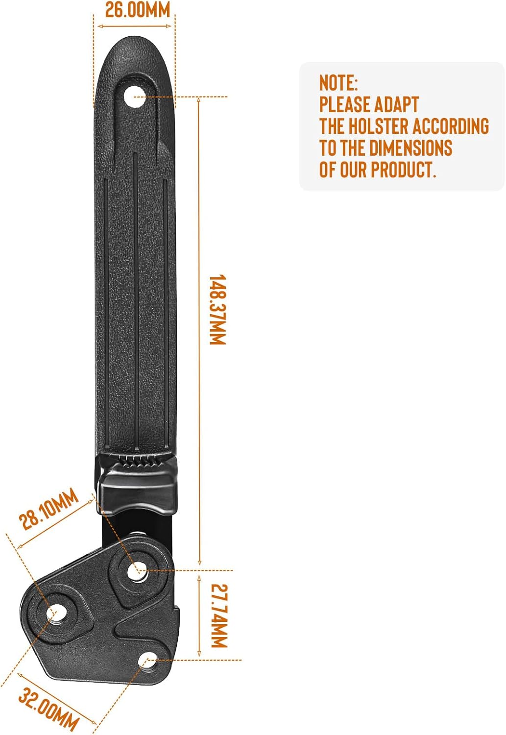 WARRIORLAND Level II Holster Retention Thumb Release Hood Kit - Impact-Resistant Polymer, Right/Left Hand Options, Compatible with Level II Holsters - WARRIORLAND