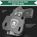 OWB Holster Optics Cut Fit Ruger LCP Max Pistol, Outside Waistband Open Carry Max .380 Holster with 1.75 Inch Paddle, Adj. Retention & Cant, Right Hand|WARRIORLAND - WARRIORLAND