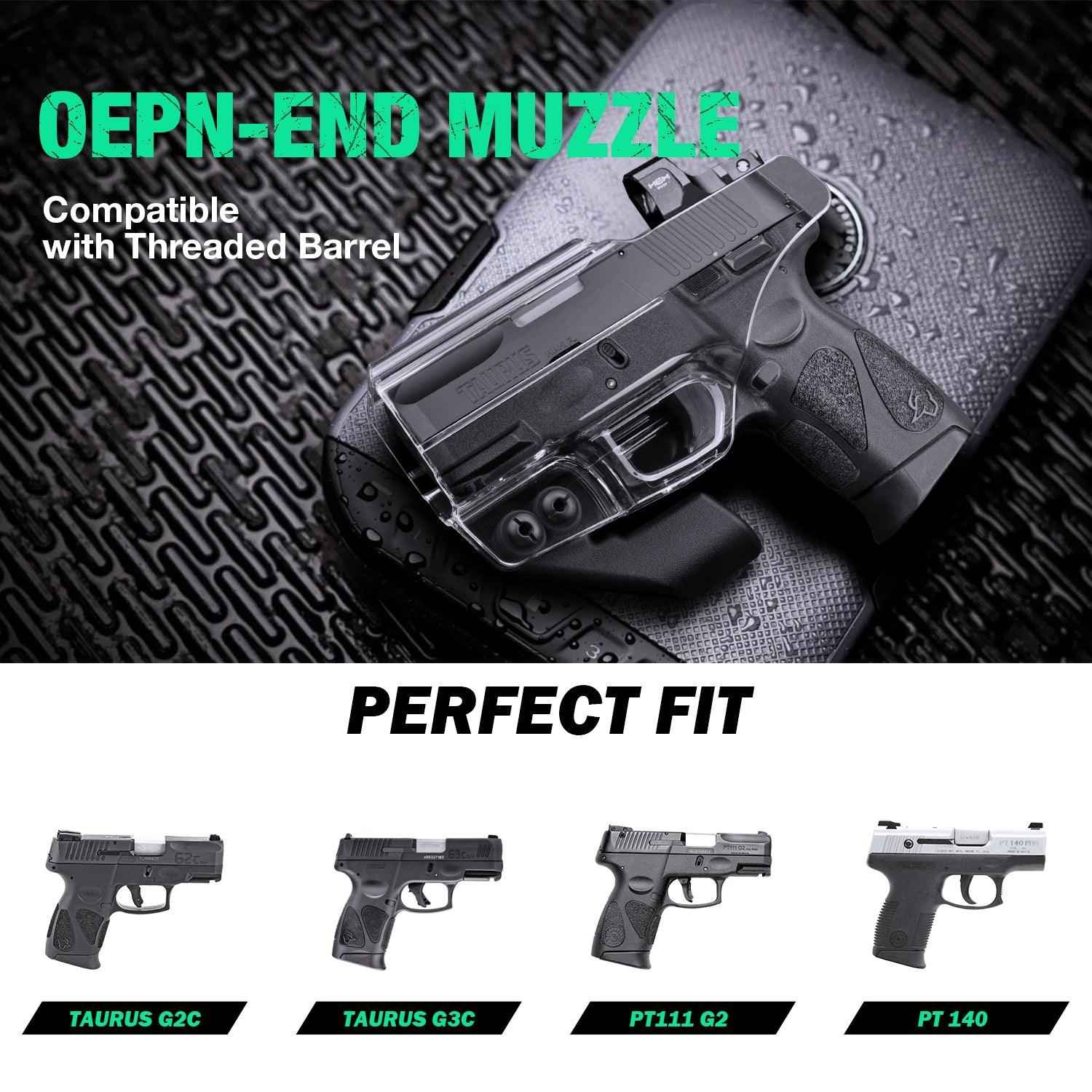 Clear Taurus G2C / G3C / Millennium PT111 G2 / PT140 Pistol Inside Waistband Concealed Carry Holster with Claw Red Dot Optics Sight | WARRIORLAND
