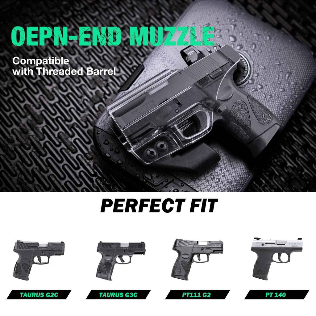 Clear Taurus G2C / G3C / Millennium PT111 G2 / PT140 Pistol Inside Waistband Concealed Carry Holster with Claw Red Dot Optics Sight | WARRIORLAND