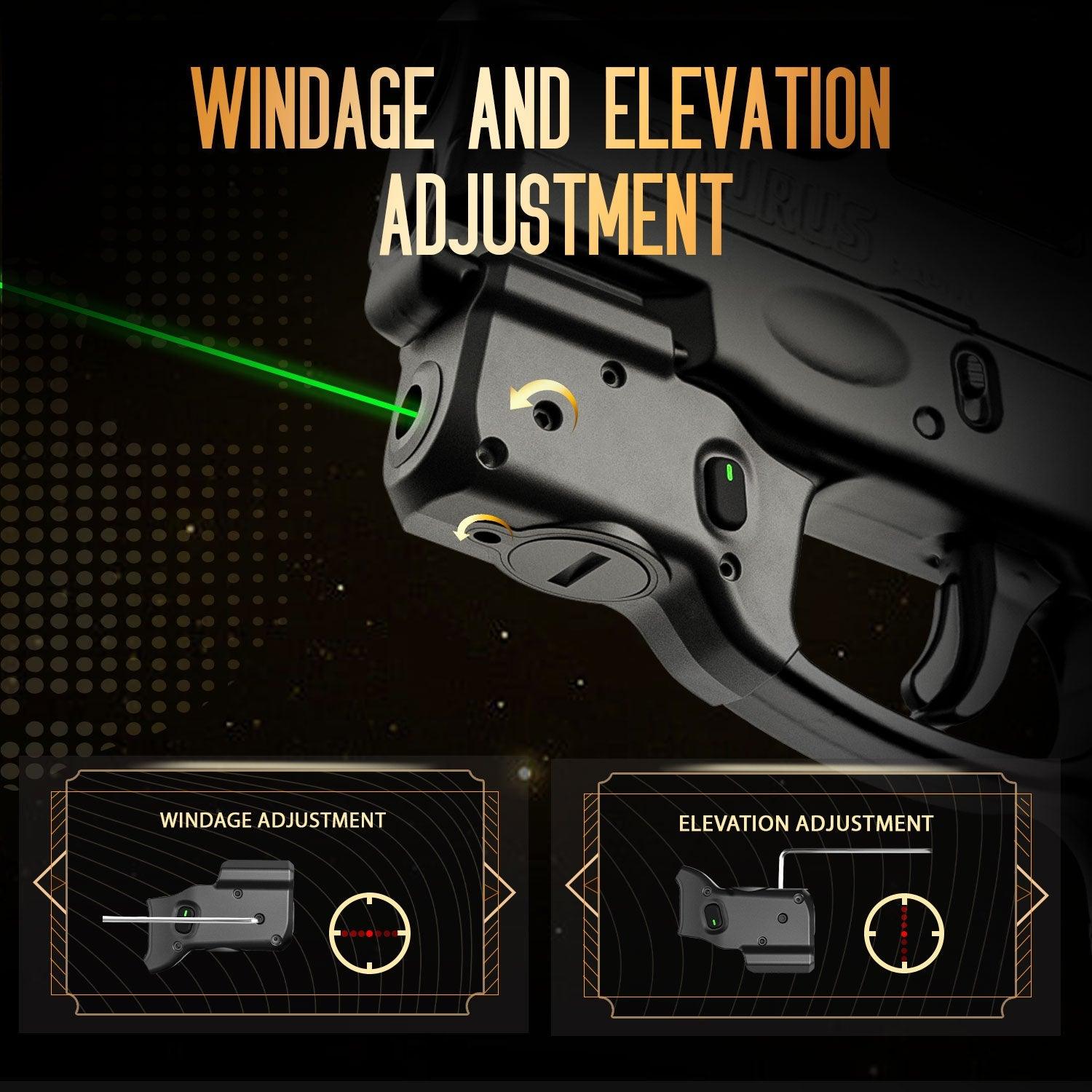 WLS-101G Green Laser Sight and Kydex Holster Combo Tailored Fit Taurus G2C/G3C/PT111 Millennium G2/PT140, Ultra Compact G2C Beam Sight, Gun Sight with Ambidextrous On/Off Switch & Power Indicator|WARRIORLAND - WARRIORLAND
