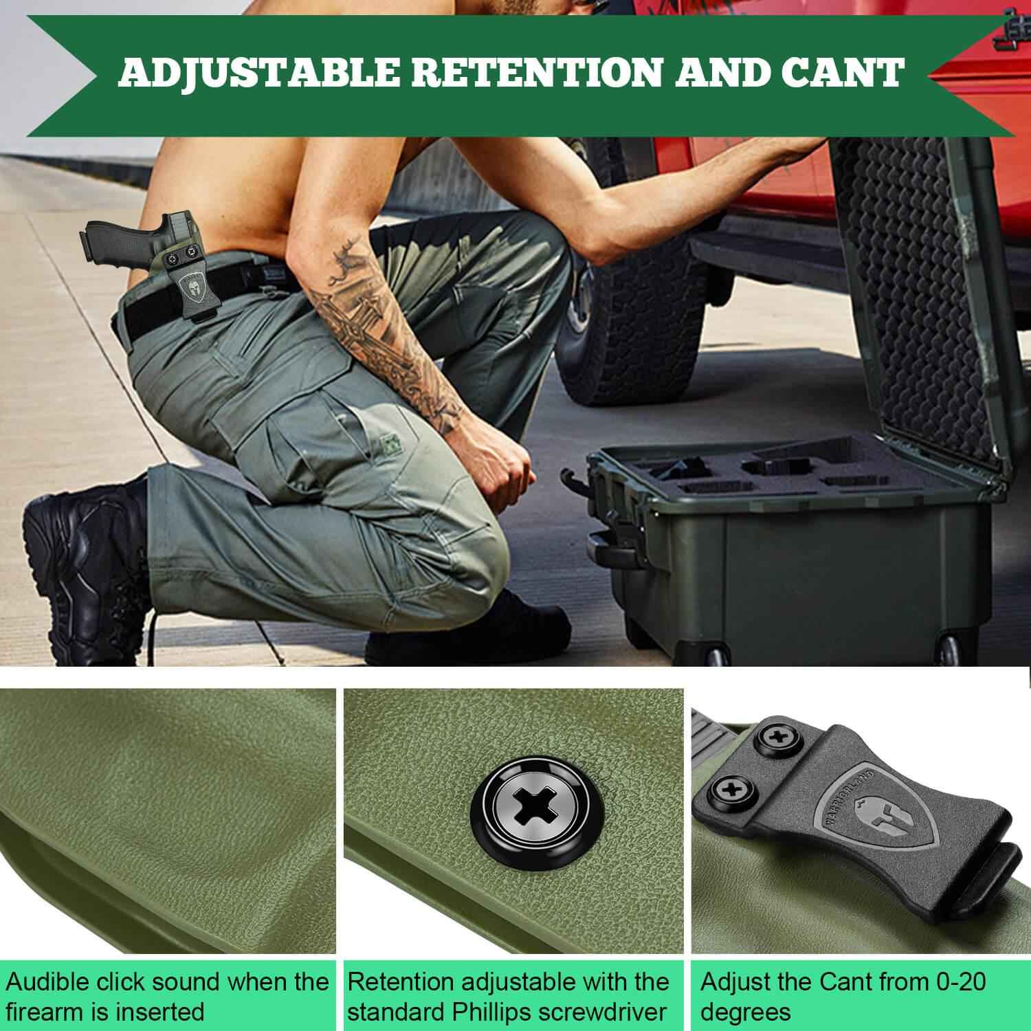 Kydex IWB Holster Glock 43 43X Army Green Concealed Carry Right/ Left Handed | WARRIORLAND