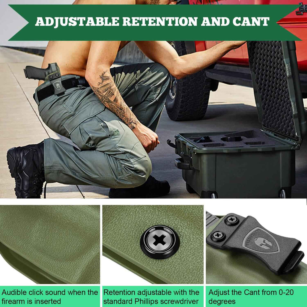 Kydex IWB Holster Glock 43 43X Army Green Concealed Carry Right/ Left Handed | WARRIORLAND