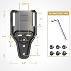 WARRIORLAND Universal Mid-Ride Belt Loop Adapter (CUBL) – 1.75” security Belt Fit, Adjustable 3-Hole Holster & 360° Gearwheel Compatibility - WARRIORLAND