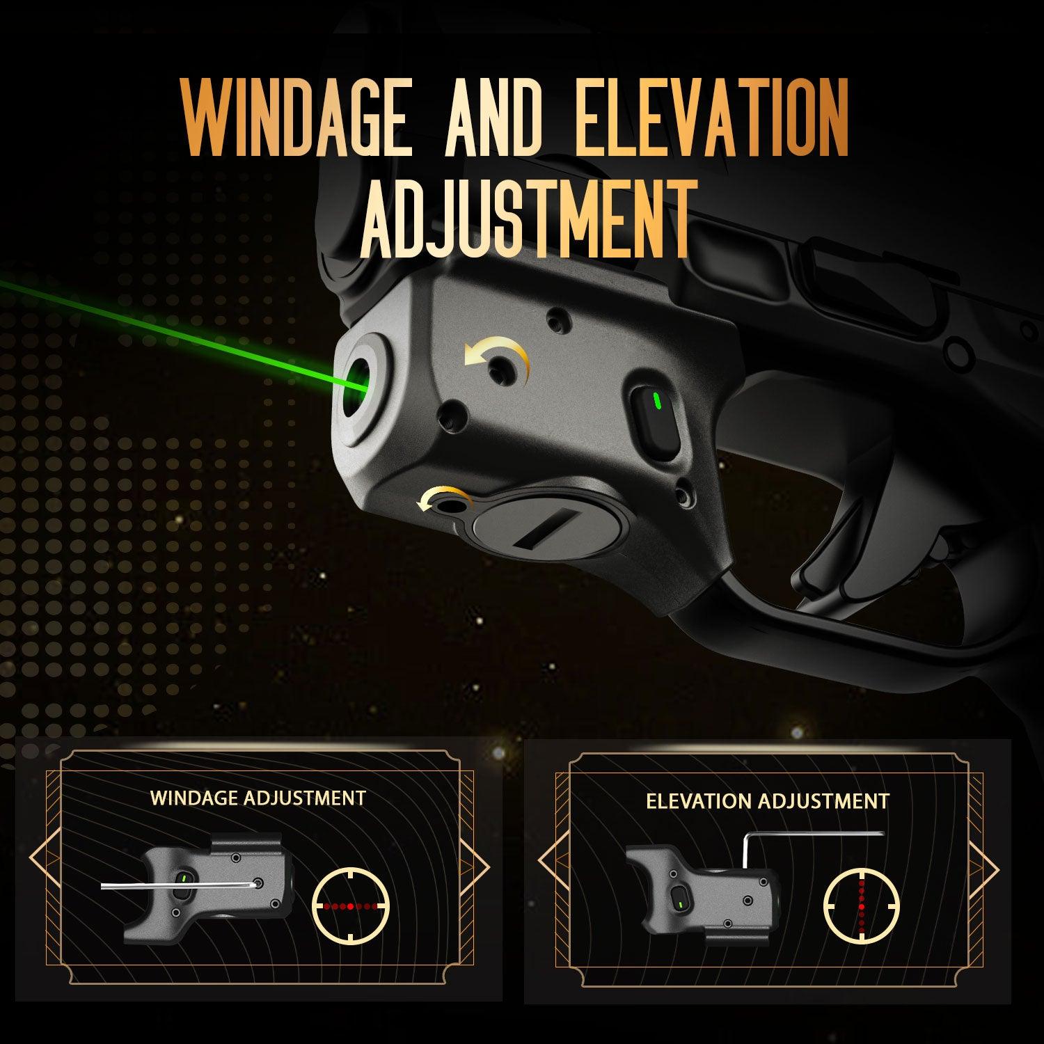 WARRIORLAND Green Laser Sight Fit Springfield Hellcat with Kydex Holster, First Green Beam Sight with Power Indicator, Hellcat Laser with IWB Holster Right Hand, WLS-118G w/Hellcat Holster - WARRIORLAND