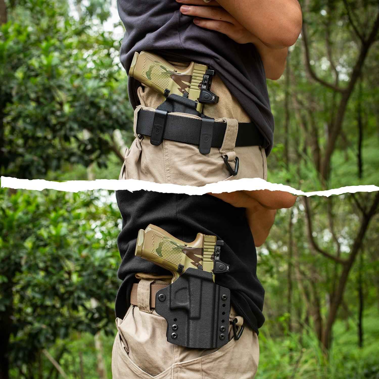 Glock 43/43X/MOS IWB & OWB Convertible Holster Holsters, Optic Ready, Adj Ride Height,Right Hand | Warriorland