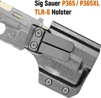 IWB Kydex Holster for P365 with TLR6, Fit Sig Sauer P365/ P365 SAS/ P365XL, Inside Waistband Conceal Carry, Optic Cut, Adj. Cant & Retention, Right Hand - WARRIORLAND