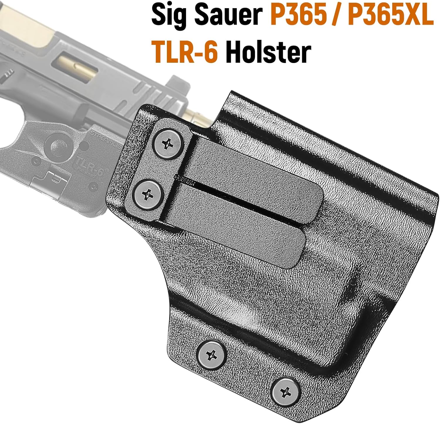 IWB Kydex Holster for P365 with TLR6, Fit Sig Sauer P365/ P365 SAS/ P365XL, Inside Waistband Conceal Carry, Optic Cut, Adj. Cant & Retention, Right Hand - WARRIORLAND