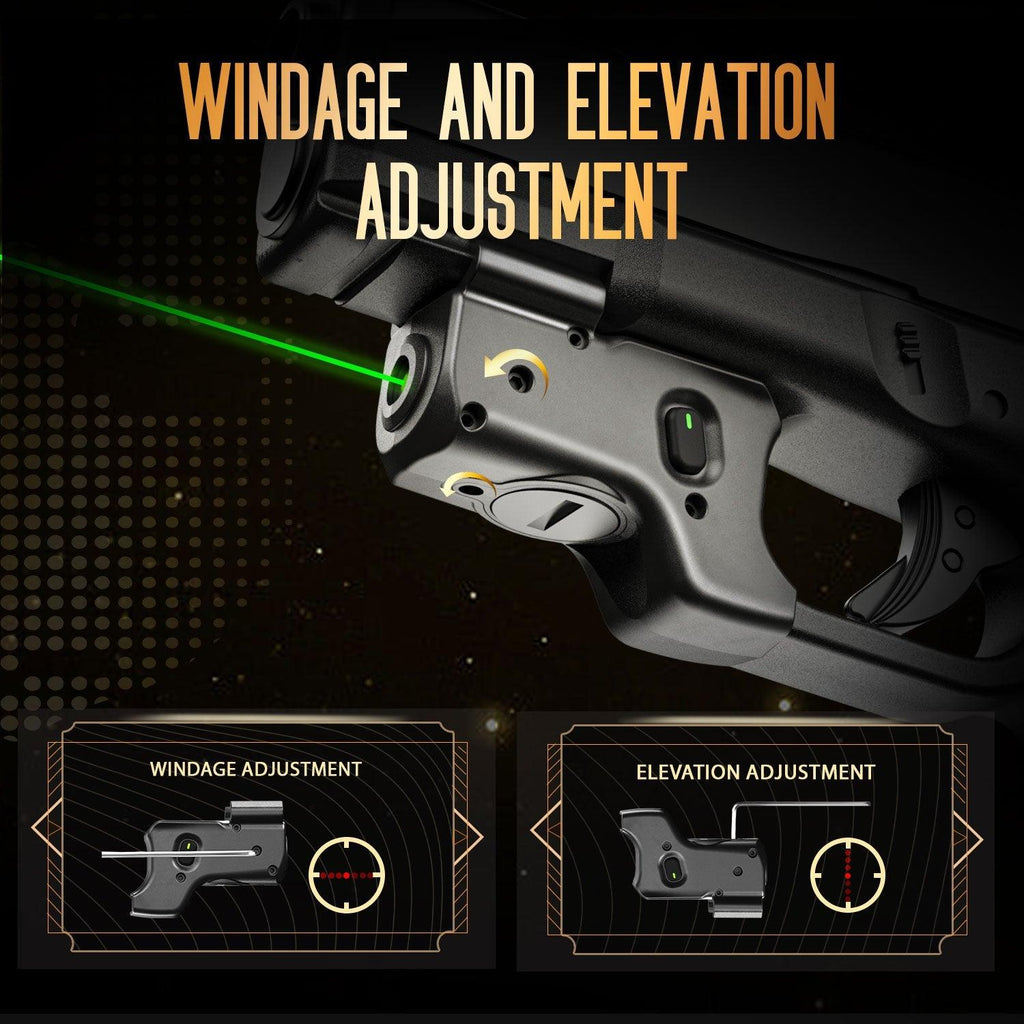 Green Laser Sight WLS-104G and Left Hand Kydex Holster Combo Tailored Fit Glock 17/19/19X/23/31/32/44/45, Ultra Compact G19 Beam Sight, Gun Sight with Ambidextrous On/Off Switch & Power Indicator|WARRIORLAND - WARRIORLAND
