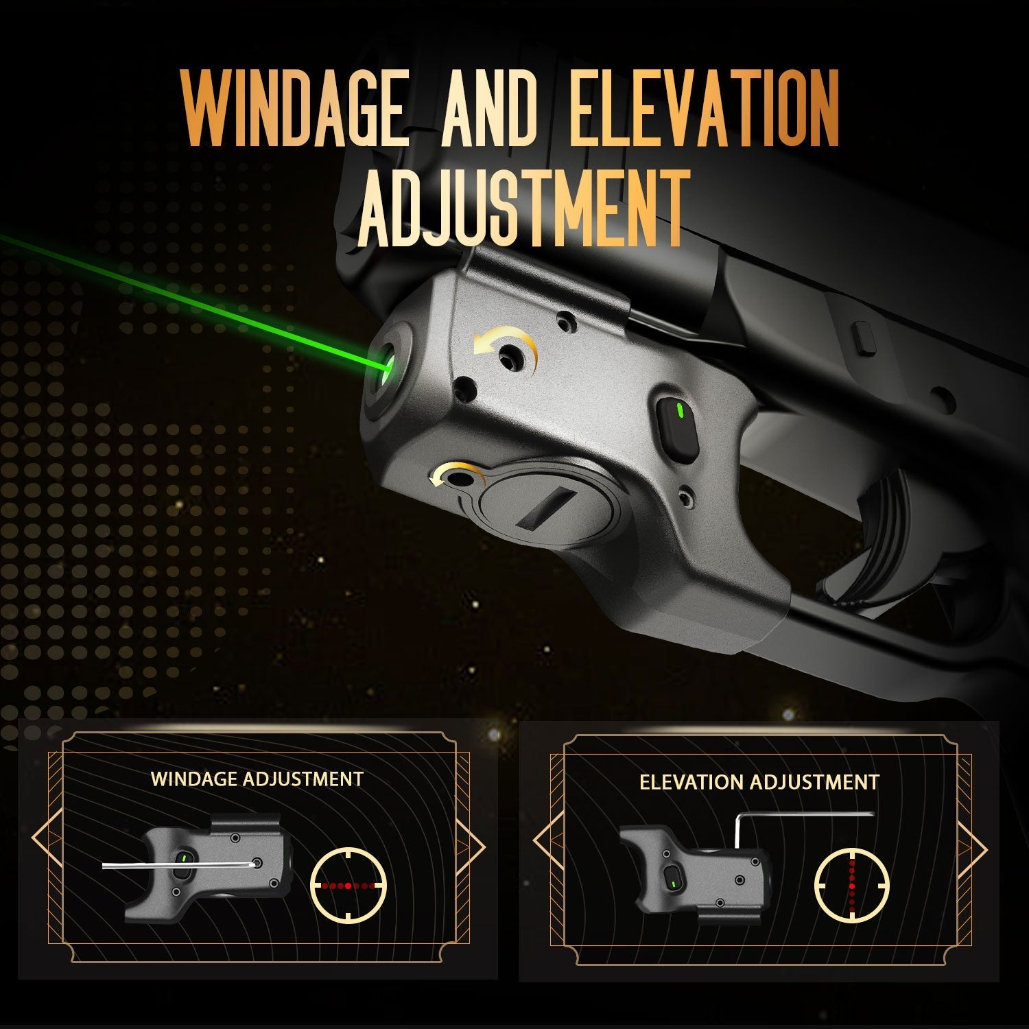 Green Laser Sight Designed to Fit Glock 48 MOS with Holster Combo, Green Beam Sight with Power Indicator, Custom-Made IWB Kydex Holster Right Hand, WLS-100G w/ G48 MOS Holster|WARRIORLAND - WARRIORLAND