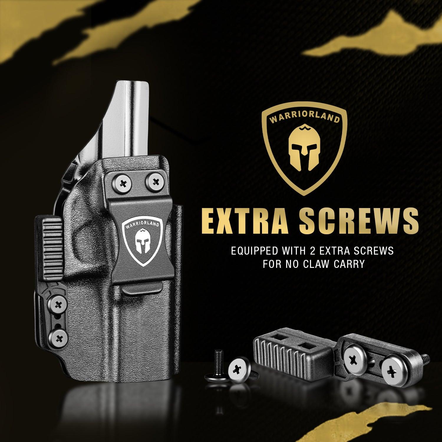 IWB Kydex Holster with Claw and Optic Cut: Glock 17/19/26/34 Gen3-5、Glock 17/19 Gen 4-5 MOS、Glock 23/32 Gen3-4,G19X G26 Gen5 MOS G34 Gen5 MOS G44 G45 G45 MOS Inside Waistband Appendix Carry G19 Holster, Adj. Cant & Retention, Right Hand|WARRIORLAND - WARRIORLAND