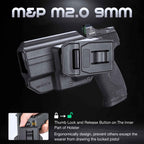 Level II Retention Thumb Release OWB Holster S&W M&P 9mm Polymer Holster Appendix Open Carry Trigger Guard with Red Dot Optics Cut | WARRIORLAND