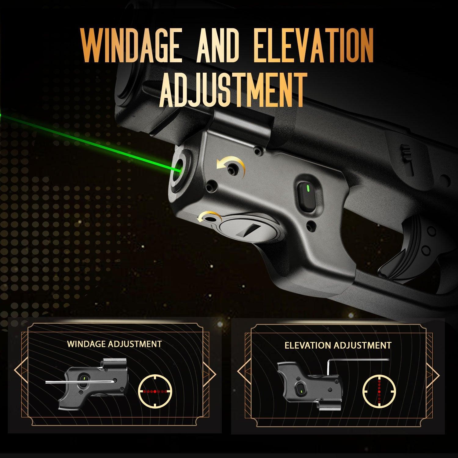 Green Laser Sight WLS-104G and Left Hand Kydex Holster Combo Tailored Fit Glock 17/19/19X/23/31/32/44/45, Ultra Compact G19 Beam Sight, Gun Sight with Ambidextrous On/Off Switch & Power Indicator|WARRIORLAND - WARRIORLAND