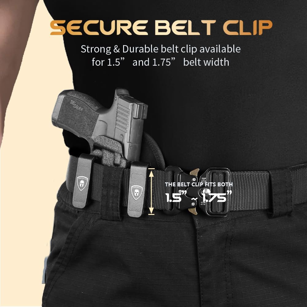 WARRIORLAND Hybrid Kydex & Nylon Holster, Fit P365 P365 XL P365 SAS P365X P365.380 ACP, Optics Cut & Open Muzzle, Concealed Carry Right Hand - WARRIORLAND