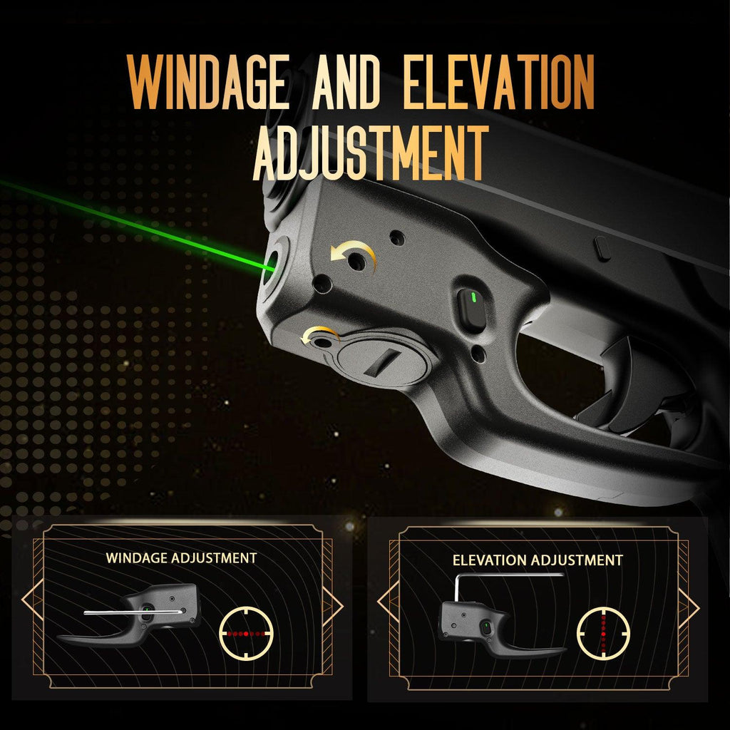 Green Laser Sight Designed to Fit Glock 43/G43X(No Rail Version) with Holster, Green Beam Sight with Power Indicator, Custom-Made IWB Kydex Holster Right Hand, WLS-105G w/ G43 Holster|WARRIORLAND - WARRIORLAND