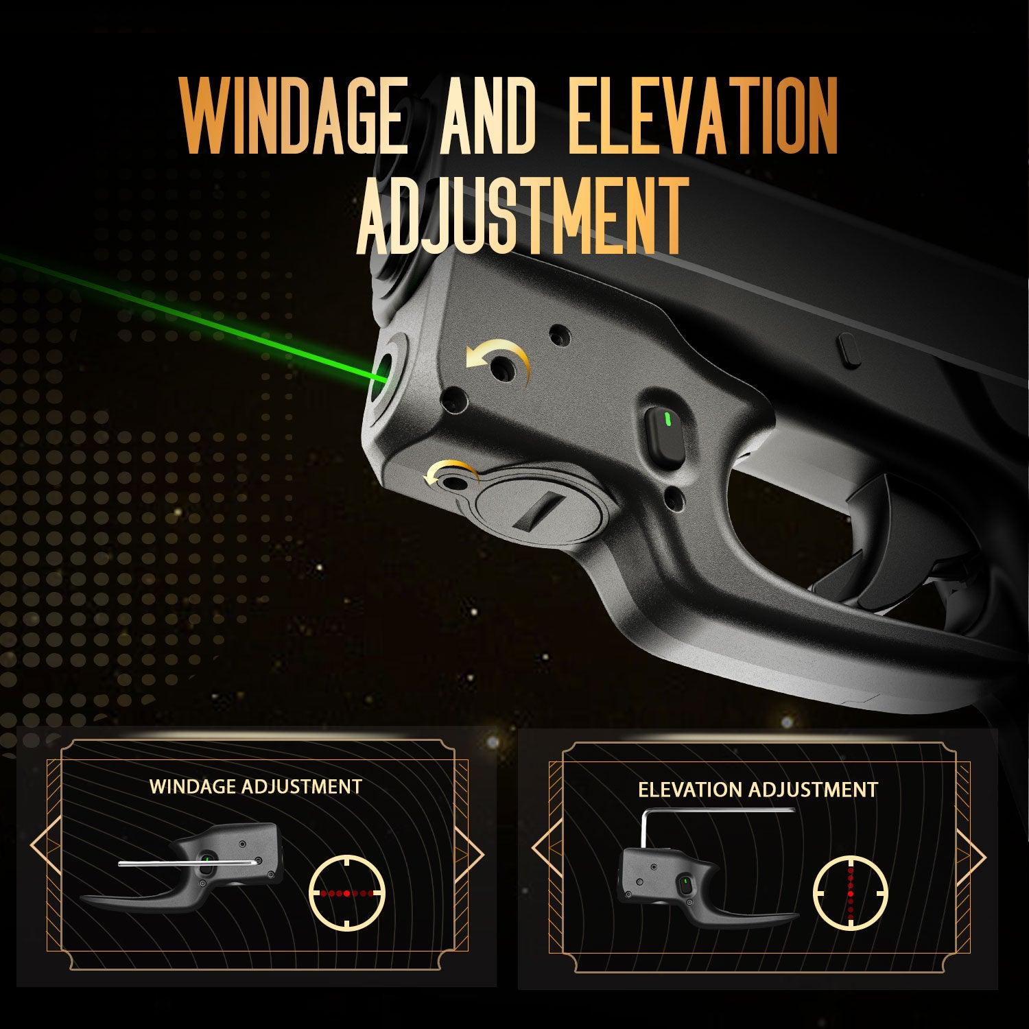 Green Laser Sight Designed to Fit Glock 43/G43X(No Rail Version) with Holster, Green Beam Sight with Power Indicator, Custom-Made IWB Kydex Holster Right Hand, WLS-105G w/ G43 Holster|WARRIORLAND - WARRIORLAND