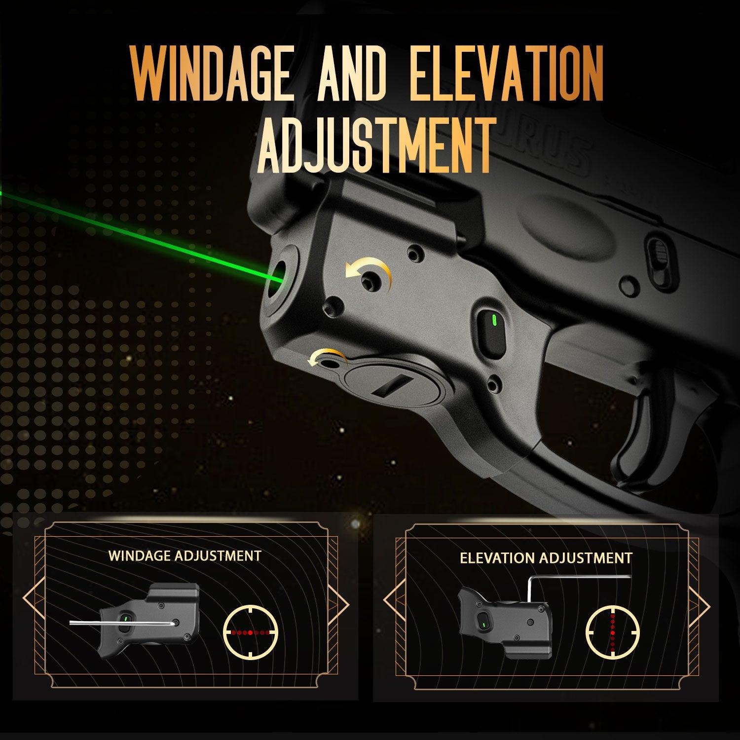 WARRIORLAND Green Laser Sight With Left Hand Holster Combo Tailored Fit Taurus G2C / Taurus G3C / Millennium G2 PT111 & PT140, Ultra Compact G2C Beam Sight, Gun Sight with Ambidextrous On/Off Switch & Power Indicator,	 WLS-101G-H-G2C-L - WARRIORLAND