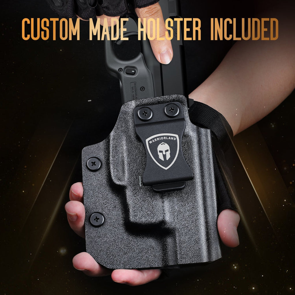 Red Laser Sight Designed to Fit Glock 48 with Holster Combo, Red Beam Sight with Power Indicator, Custom-Made IWB Kydex Holster Right Hand, WLS-105 w/ G48 Holster - WARRIORLAND
