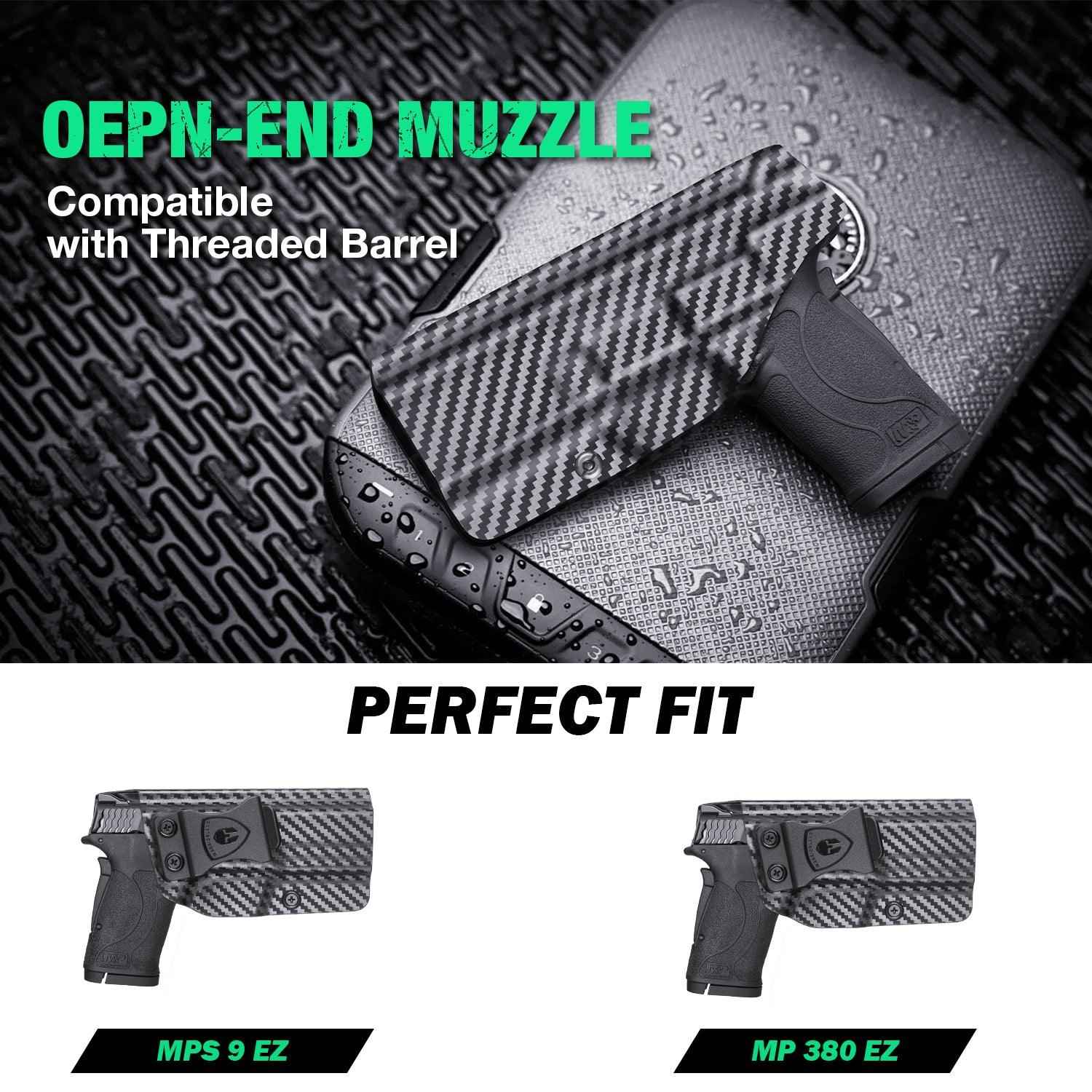 Carbon Fiber Kydex Smith & Wesson M&P Shield 9mm 380 EZ IWB Holster  | WARRIORLAND