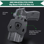 Sig P226 Holster OWB Kydex Holster Optics Cut: Sig Sauer P226 LEGION'' Pistol, Outside Waistband Open Carry P226 Holster with 1.75 Inch Paddle, Adj. Retention, Right Hand|WARRIORLAND - WARRIORLAND