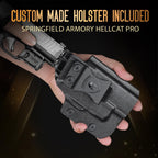 WARRIORLAND Kydex Holster for Gun with Green Laser Light Combo Fit for Hellcat Pro Pistol, WLS-110G Laser Beam Sight with Power Indicator & Concealed Carry IWB Right-Hand Holster - WARRIORLAND