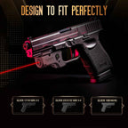 WARRIORLAND WLS-104 Laser Sight Designed to fit Glock 17/19/19X/23/31/32/44/45, Red Laser Sight with Power Indicator, Custom-made Kydex Holster Included, Windage and Elevation Adjustment