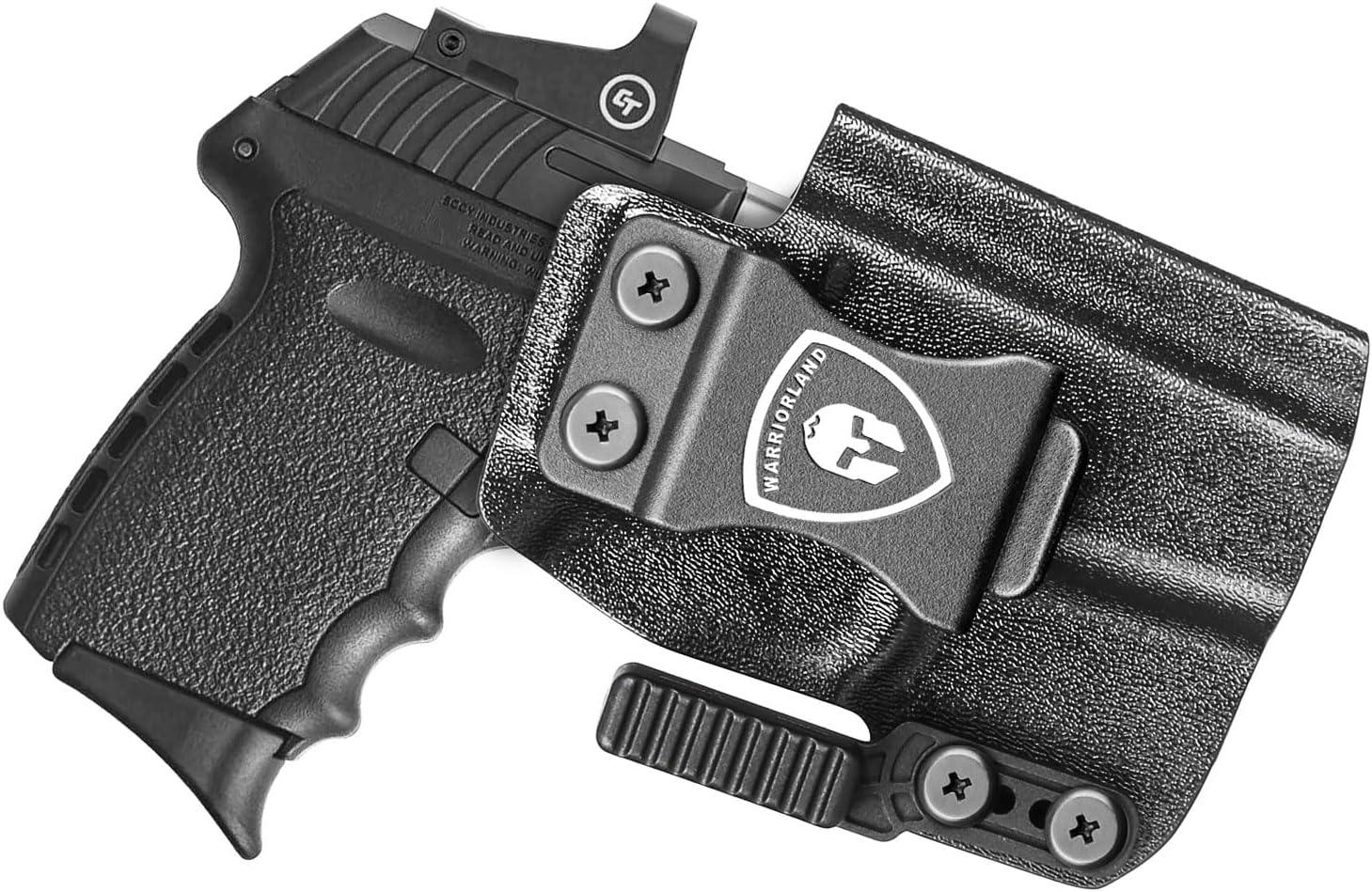 IWB Kydex Holster with Claw Attachment and Optic Cut Fit SCCY CPX-1 & CPX-2 GEN 1-2 Pistol - Not Fit GEN 3, Inside Waistband Appendix Carry SCCY Holster, Adj. Cant & Retention, Right Hand|WARRIORLAND - WARRIORLAND