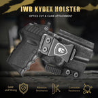 IWB Kydex Holster with Claw Attachment and Optic Cut Fit SCCY CPX-1 & CPX-2 GEN 1-2 Pistol - Not Fit GEN 3, Inside Waistband Appendix Carry SCCY Holster, Adj. Cant & Retention, Right Hand|WARRIORLAND - WARRIORLAND