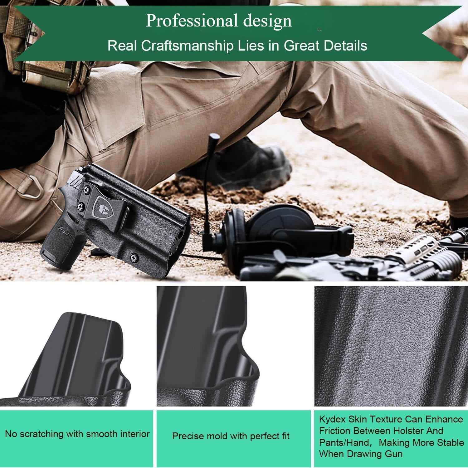 IWB Retention Concealed Carry Holster for Sig Sauer P320 Full Size Compact P320X Carry Pistol Right/ Left Handed | WARRIORLAND