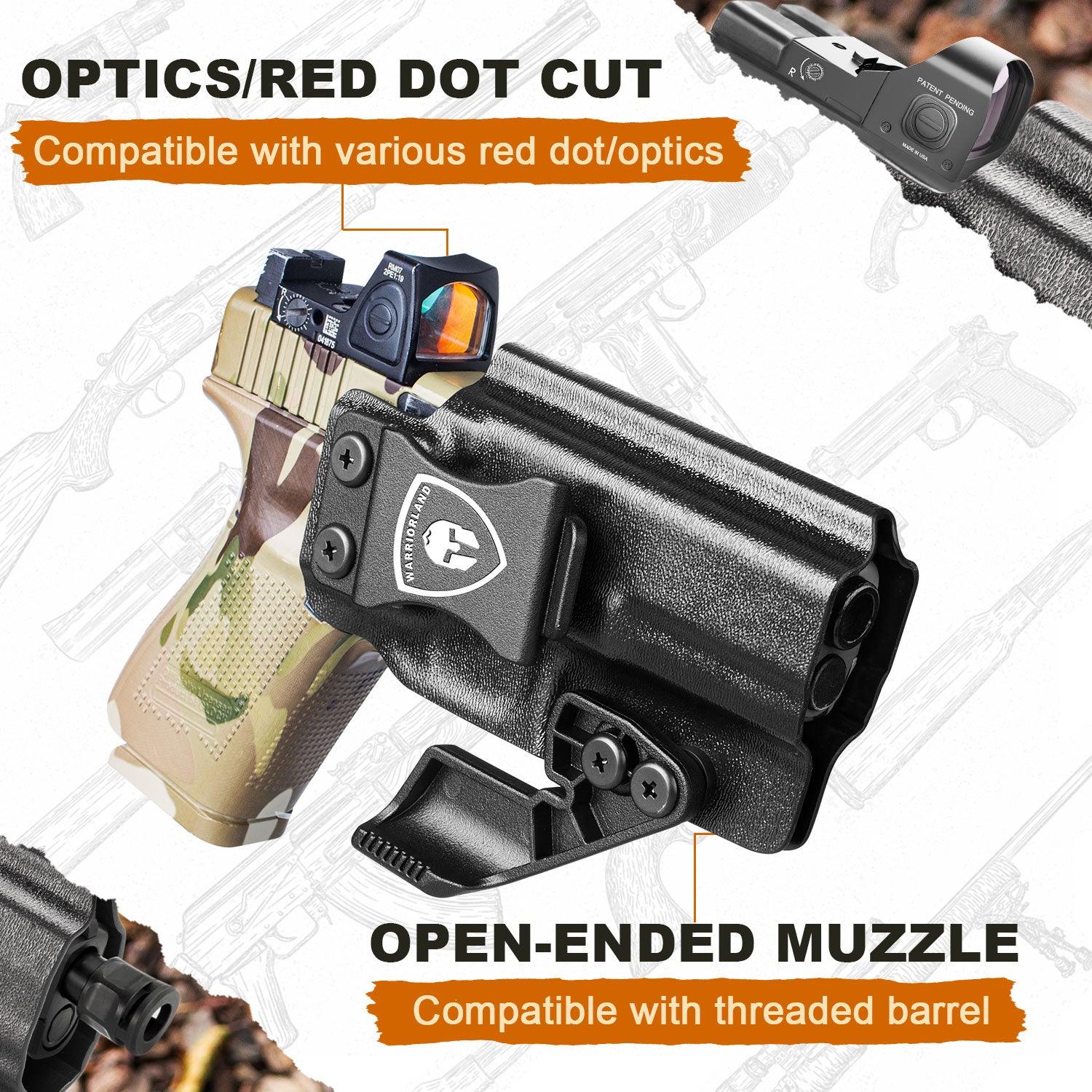 G23 Holster IWB Kydex Holster w/Claw & Optics Cut: G23 Gen 1-5 Pistol, Inside Waistband Appendix Carry G23 Gen 5 Holster, Adj. Retention & Cant, Right Hand|WARRIORLAND - WARRIORLAND