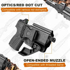 Springfield XD-S 3.3'' Holster IWB KYDEX Holster with Claw Optics Cut for Springfield XDS 3.3/XD-S MOD.2", Inside Waistband Appendix Carry Holster XDS, Adjustable Cant & 'Posi-Click' Retention, Right Hand |WARRIORLAND