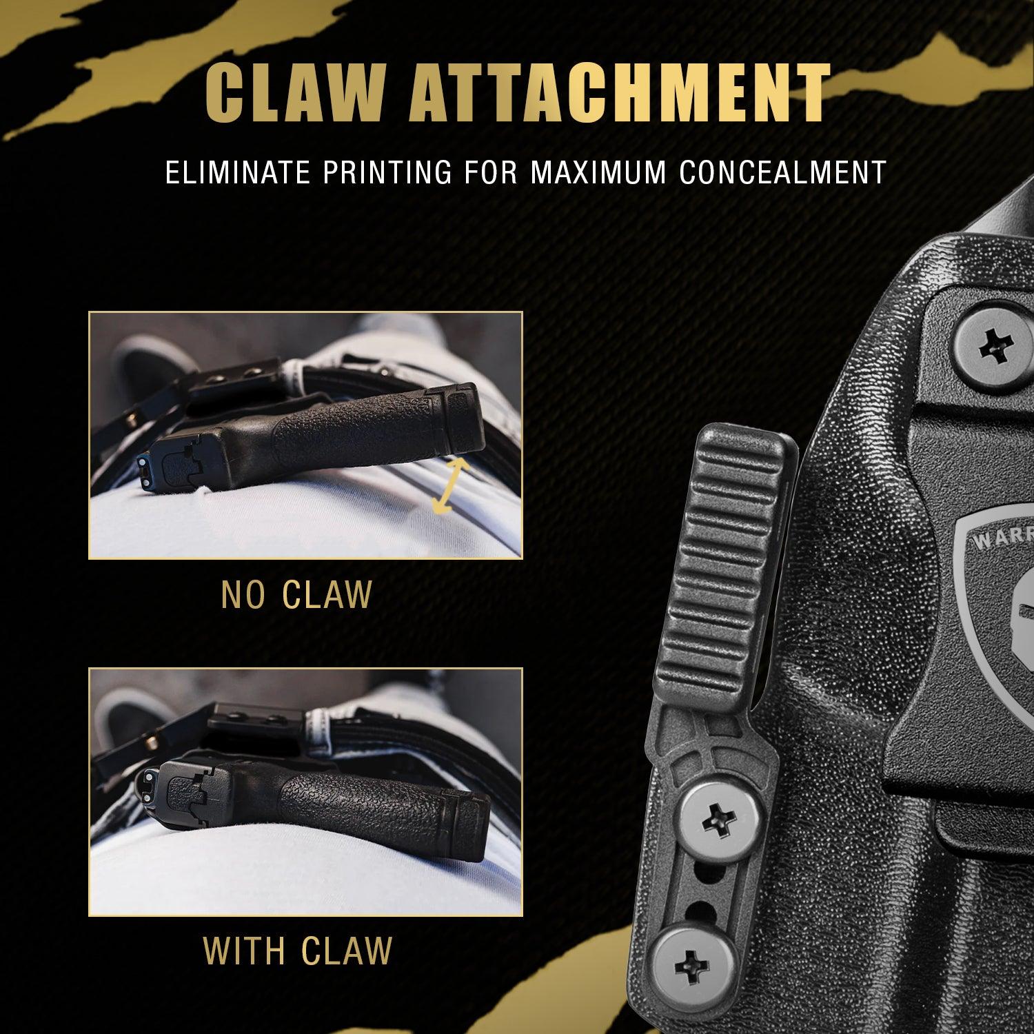 Sig P365X-Macro IWB Kydex Holster with Claw Attachment and Optic Cut: Sig Sauer P365XMACRO, Inside Waistband Appendix Carry P365 X Macro Holster, Adj. Cant & Retention, Right Hand|WARRIORLAND - WARRIORLAND