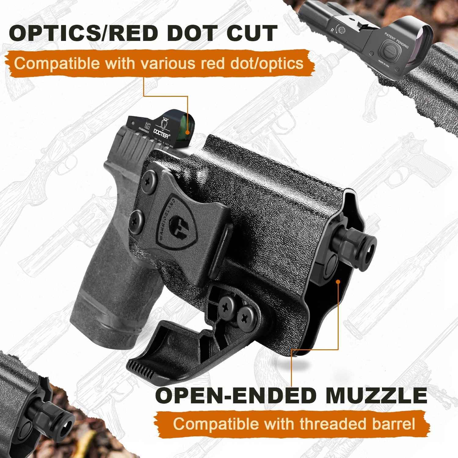 Springfield Hellcat Pro Holster  IWB Kydex Holster with Claw Optics Cut: Springfield Armory Hellcat Pro Pistol, Inside Waistband Appendix Carry Pro Holster, Adj. Retention & Cant, Right Hand |WARRIORLAND