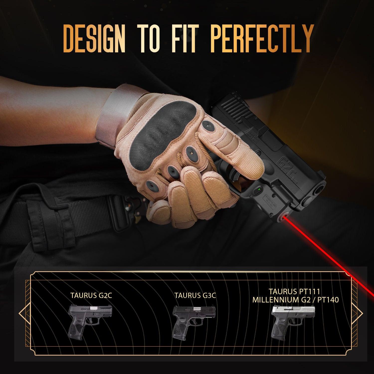 WARRIORLAND Red Laser Sight Tailored Fit Taurus G2C /G3C / PT111 Millennium G2 / PT140/Taurus G3, Ultra Compact G2C Beam Sight, Gun Sight with Ambidextrous On/Off Switch & Power Indicator, WLS-101 - WARRIORLAND