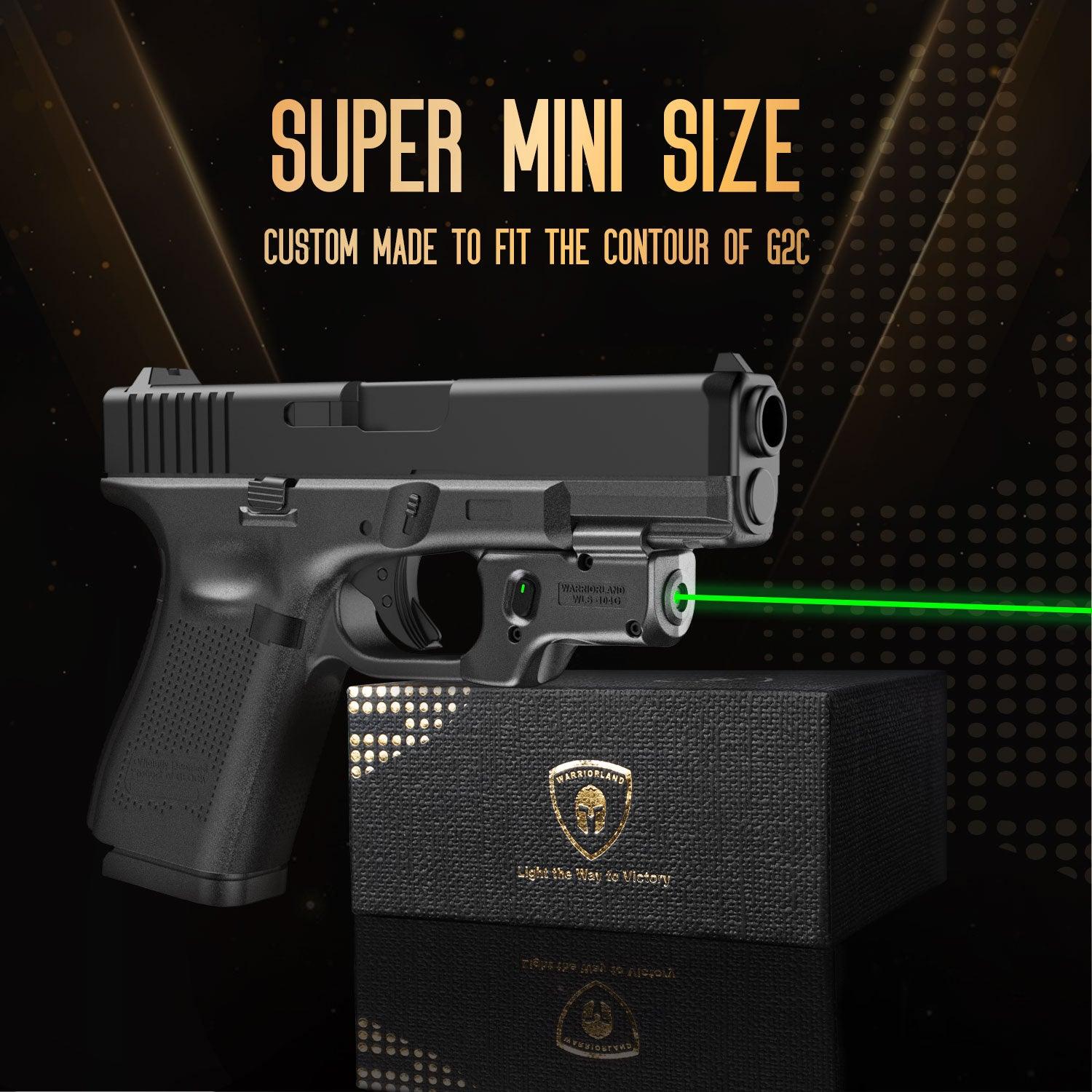 WLS-104G Laser Sight Tailored Fit Glock 17/19/19X/23/31/32/44/45, Ultra Compact G19 Beam Sight, Gun Sight with Ambidextrous On/Off Switch & Power Indicator|WARRIORLAND - WARRIORLAND