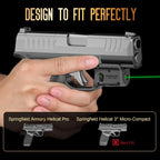 WARRIORLAND Kydex Holster for Gun with Green Laser Light Combo Fit for Hellcat Pro Pistol, WLS-110G Laser Beam Sight with Power Indicator & Concealed Carry IWB Right-Hand Holster - WARRIORLAND