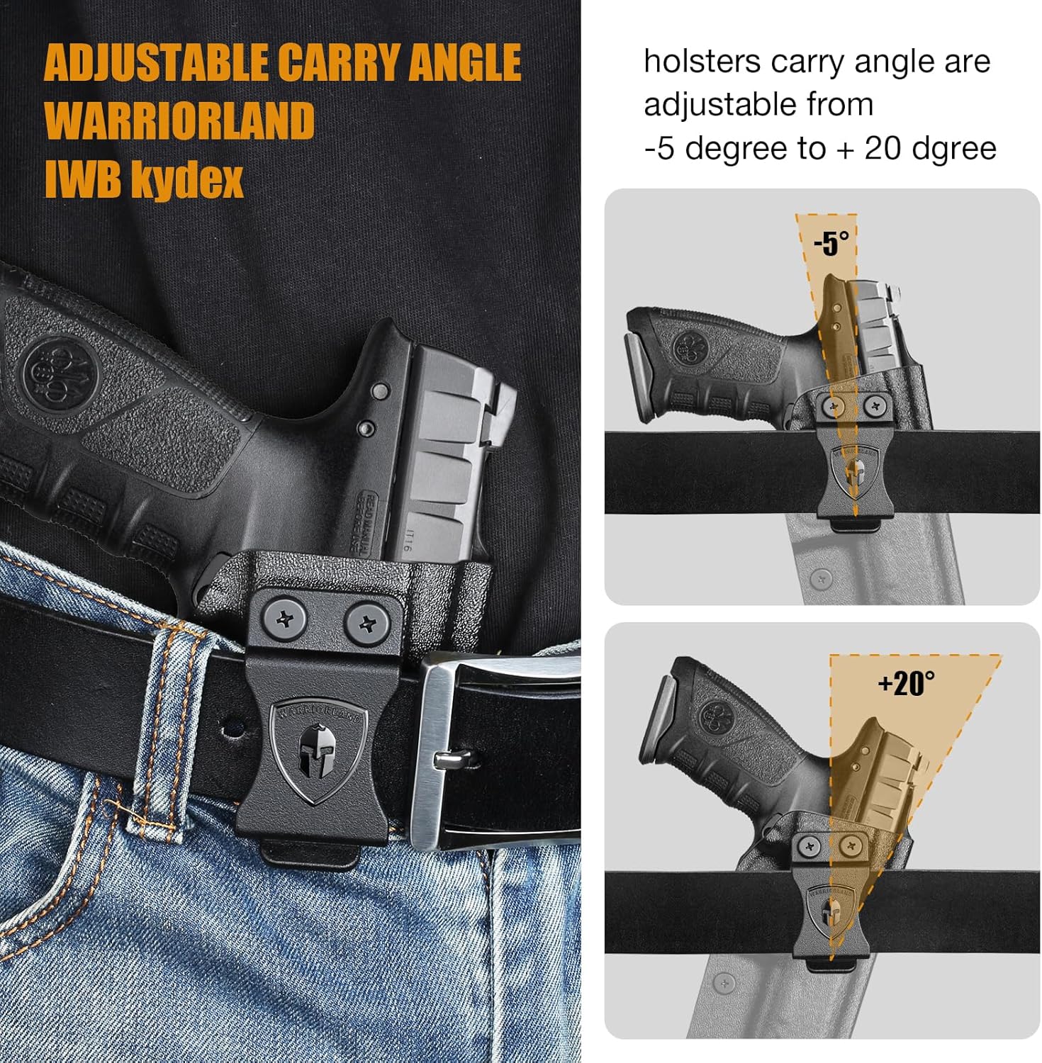 WARRIORLAND IWB Kydex Holster Compatible with Beretta APX Full Size Adjustable Cant & Retention Concealed Carry Posi-Click Lock Right Hand - WARRIORLAND