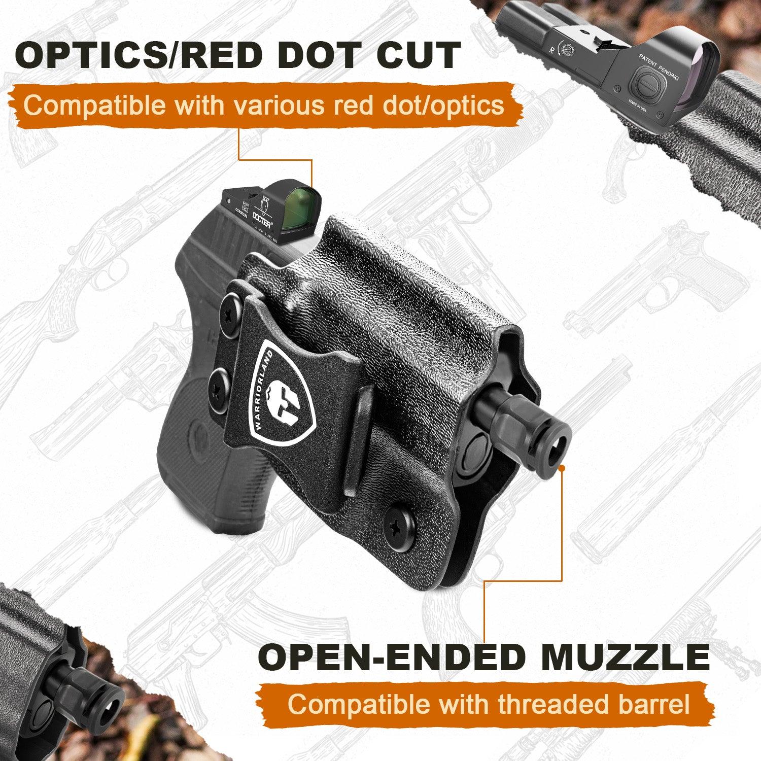 Ruger LCP MAX Holster IWB Kydex Holster Optics Cut: Ruger LCP Max .380 Pistol, Inside Waistband Appendix Carry MAX .380 Holster, Adj. Retention & Cant, Right/Left Hand Optional|WARRIORLAND - WARRIORLAND